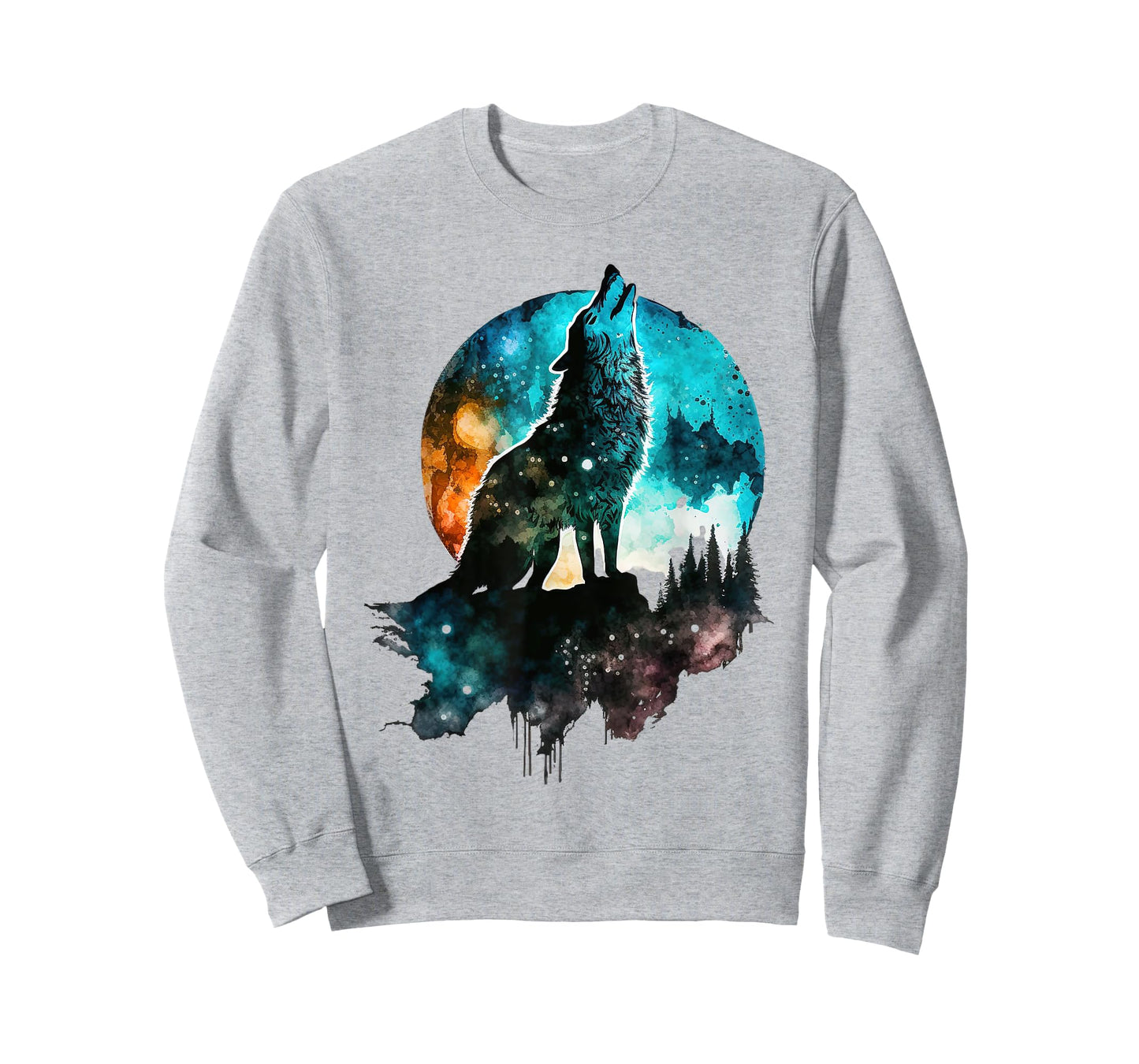 Howling Wolf Moon Graphic Design - Women Wolf T-Shirt