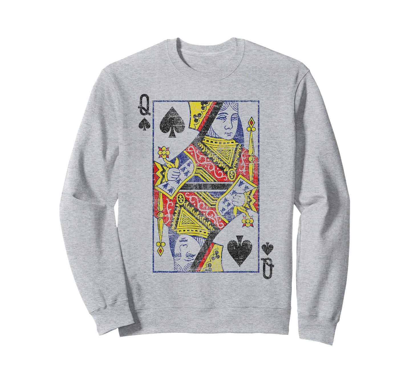 Lady of Spades Playing Cards Costume Poker Distressed T-Shirt