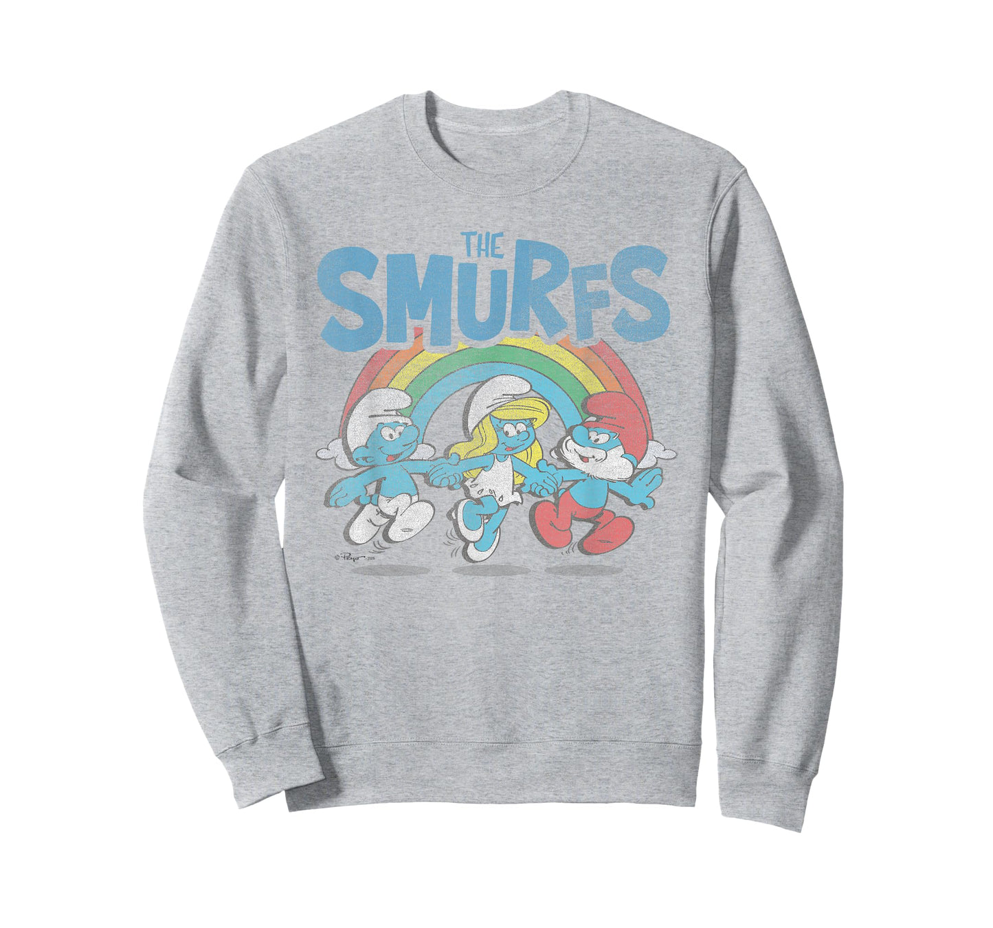 The Smurfs Vintage Rainbow with Characters Cartoon T-Shirt