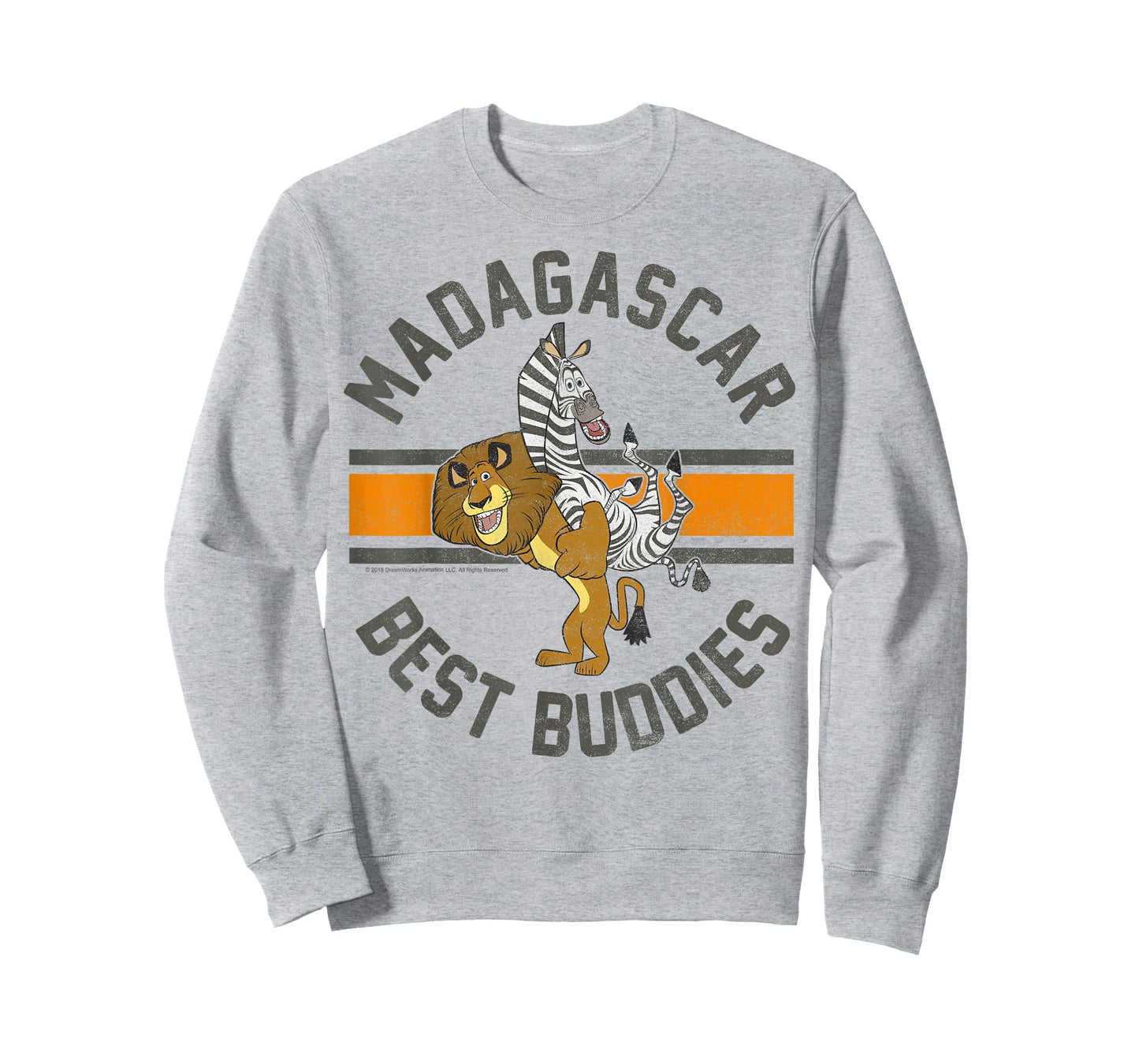 Madagascar Alex and Marty Best Buddies Striped Text Poster T-Shirt