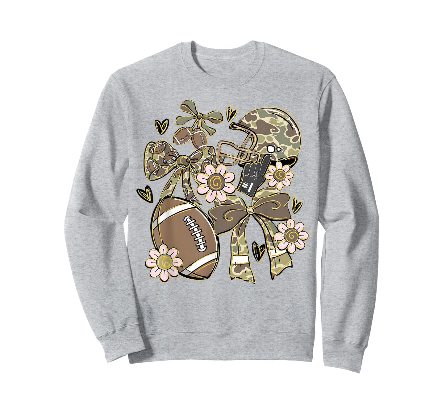 Camo Coquette Bow Football Camo Fall Autumn Girl Women T-Shirt