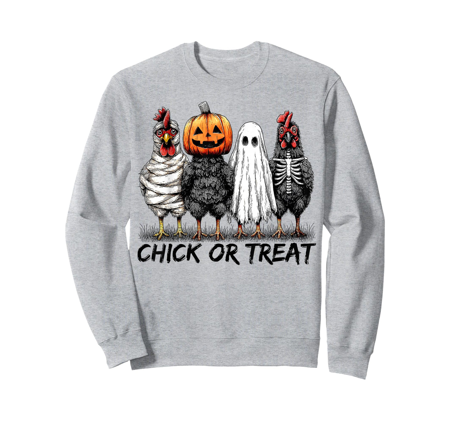 Chick Or Treat Halloween Pumpkin Ghost Spooky Funny Chicken T-Shirt