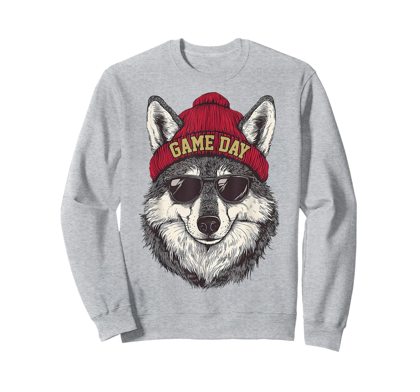 Football Game Day Wolf Cool Sunglasses Team Spirit T-Shirt