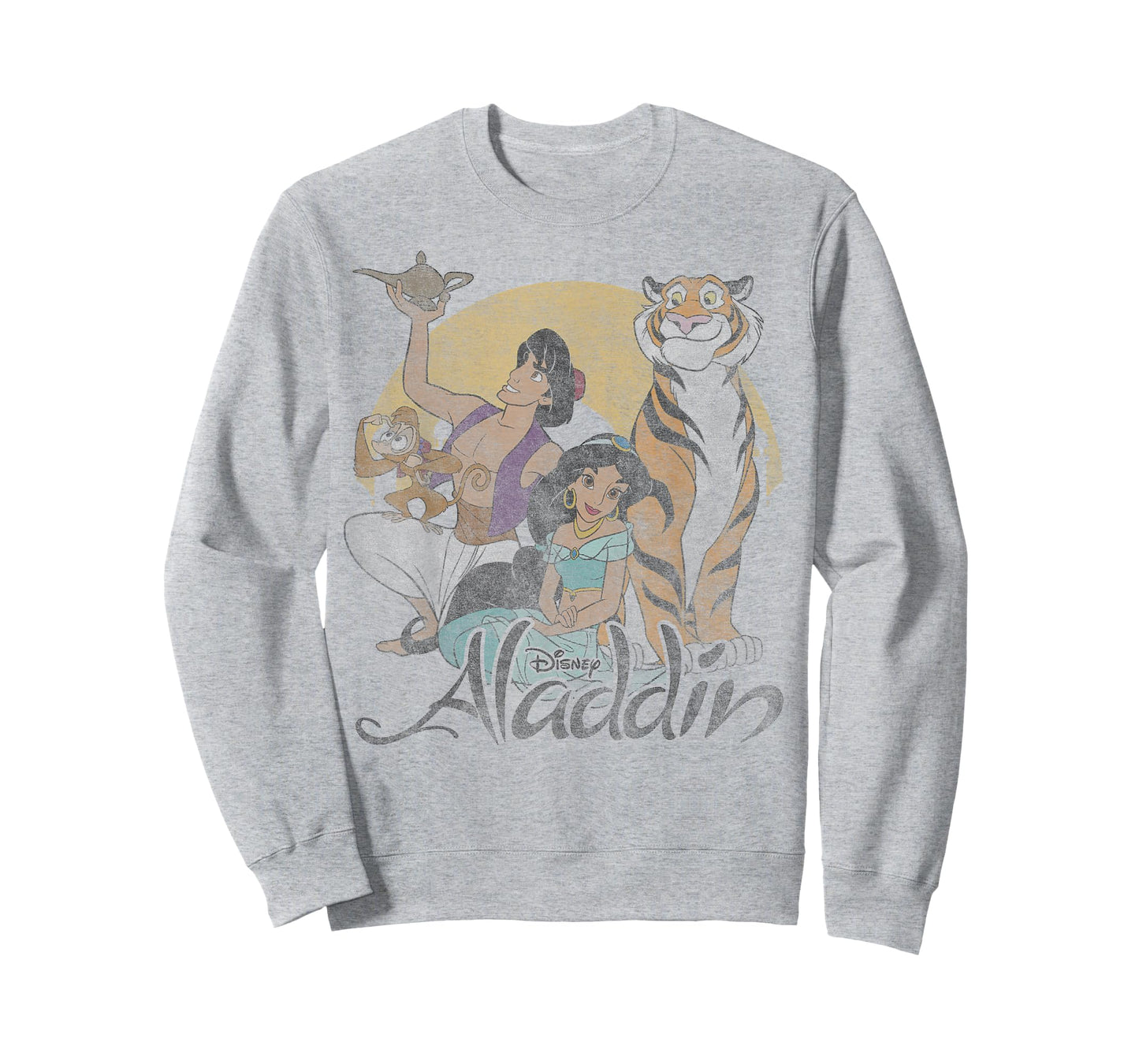 Disney Aladdin Group Shot Faded Sun Poster T-Shirt