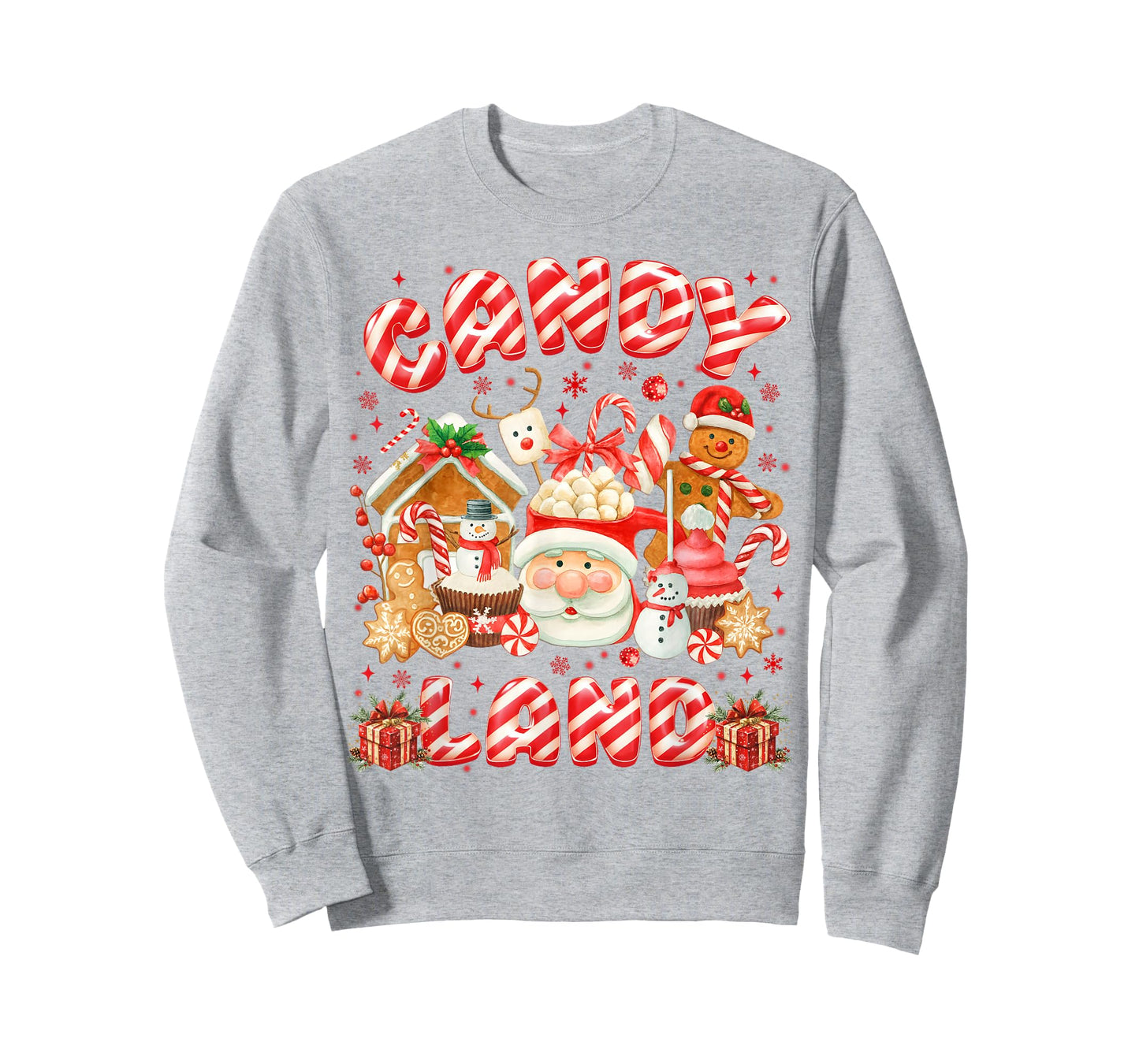 Vintage Candy Cane Land Santa PJs Christmas Xmas Girl Women T-Shirt