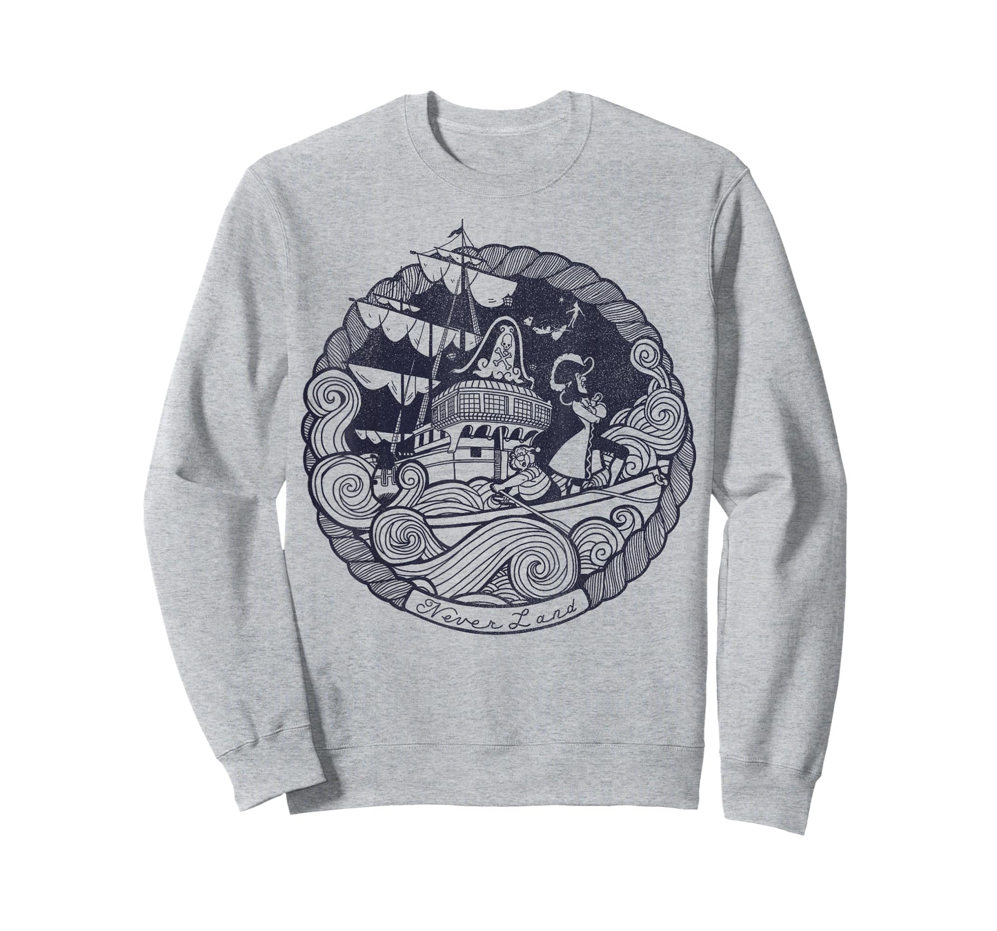 Disney Peter Pan Captain Hook Ship Stamp Graphic T-Shirt T-Shirt