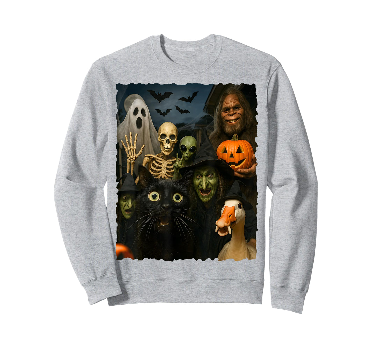 Ghost Bats Goose Bigfoot Alien Funny Cat Skeleton Witch 2025 T-Shirt