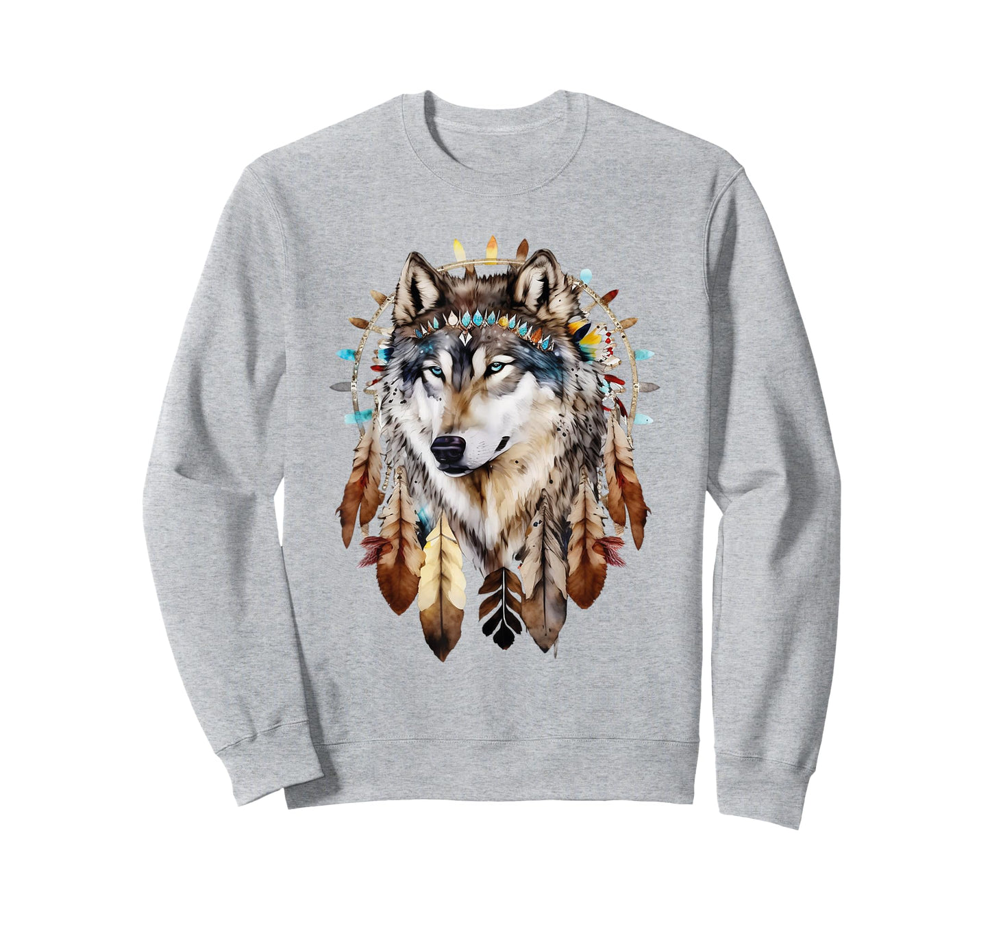 Native American Boho Dreamcatcher Tribe Wolf T-Shirt