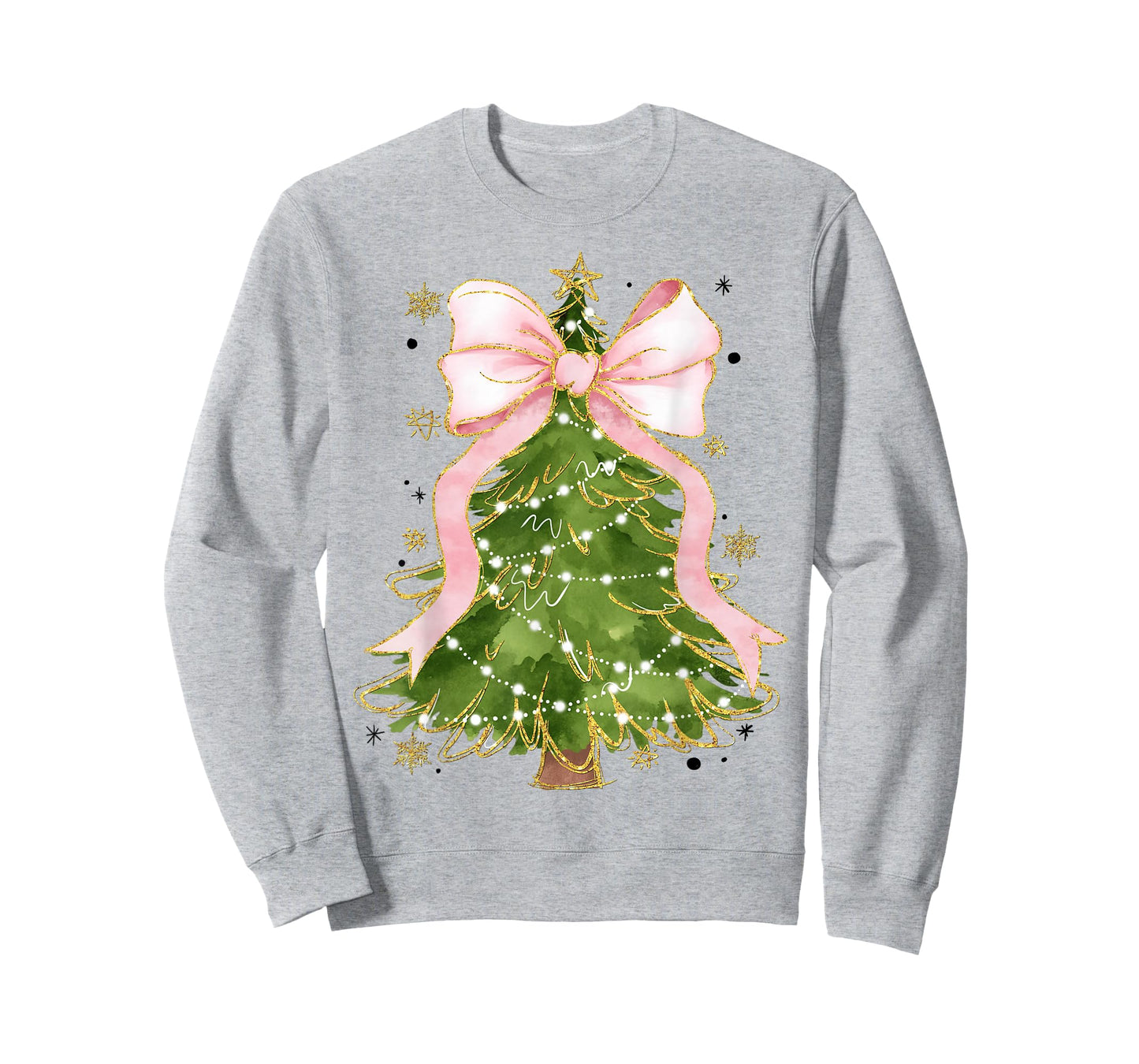 Coquette Bow Christmas Tree Xmas Holiday Girly Outfit Women T-Shirt