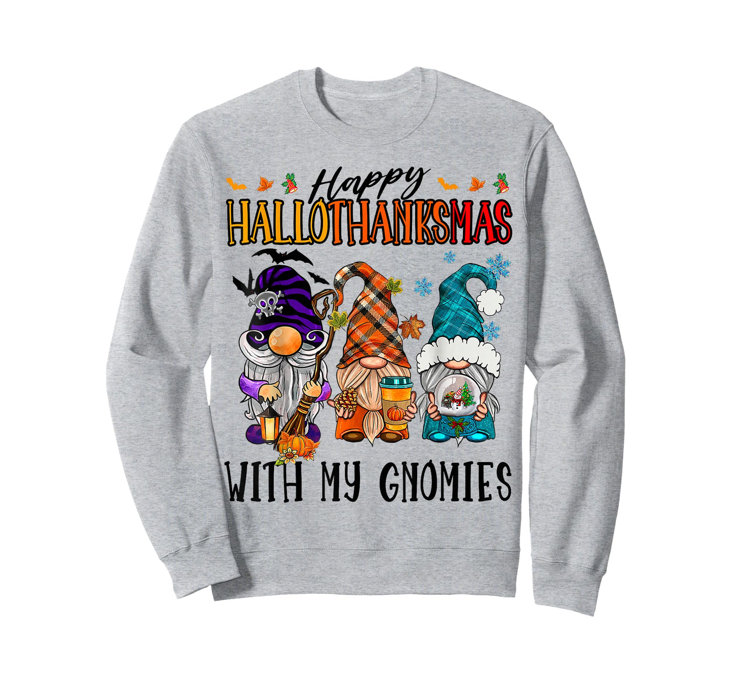 Happy Hallowthanksmas With My Gnomies Funny Cute Gnomes T-Shirt