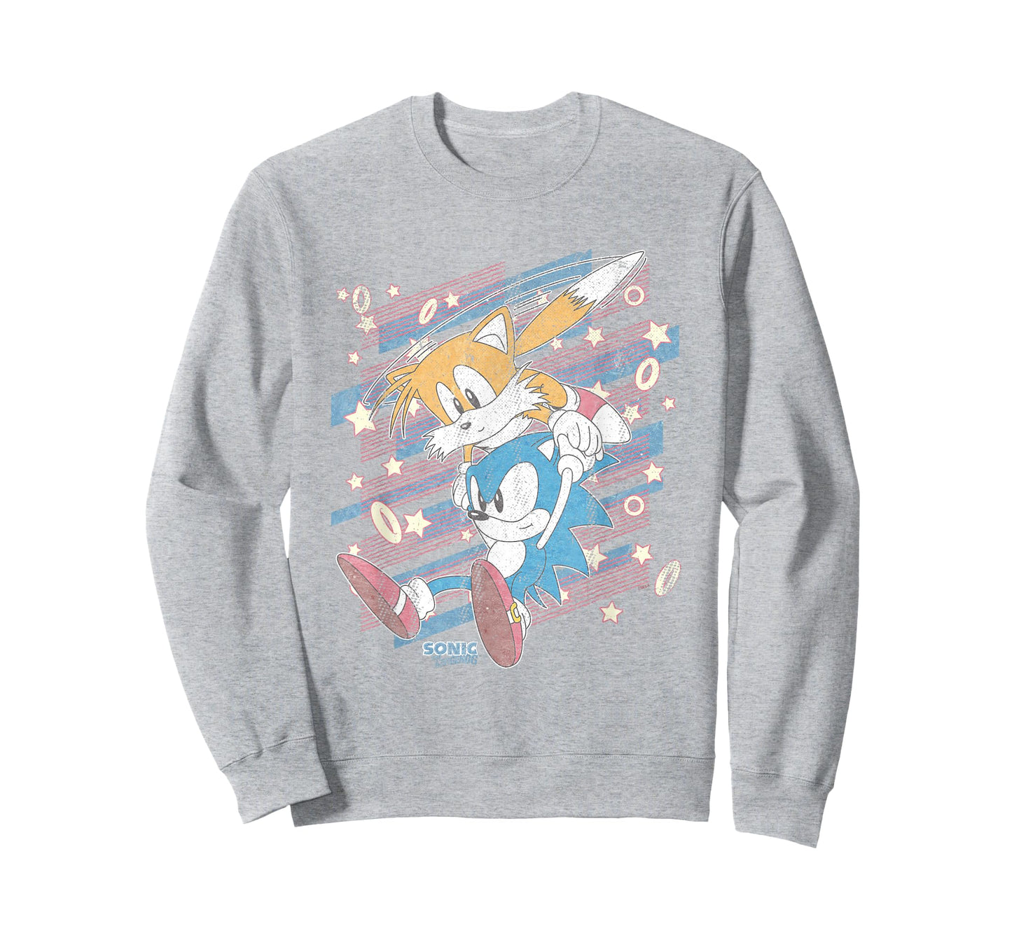 Sonic The Hedgehog Sonic & Tails Americana Distressed Logo T-Shirt