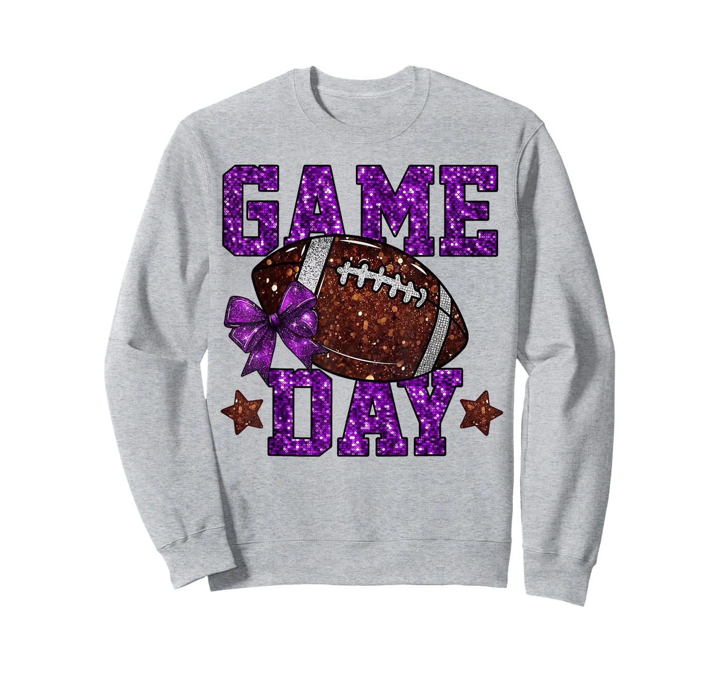 Game Day Touchdown Football Mom Girls Go Cheer Purple T-Shirt