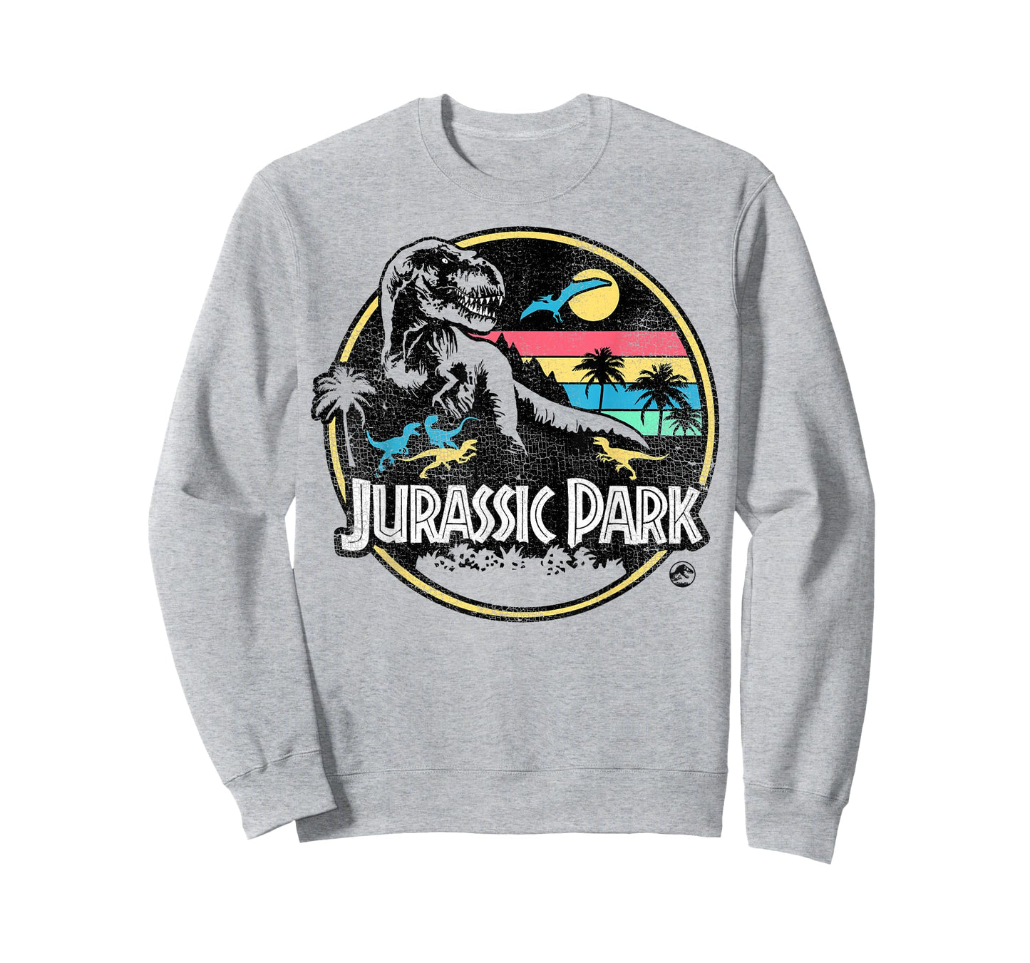 Jurassic Park Striped Retro T-Rex T-Shirt