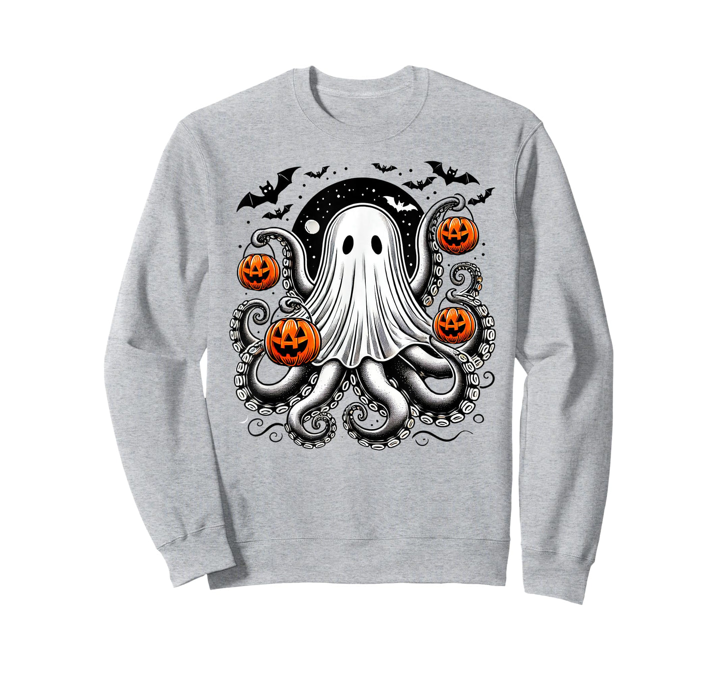 Spooky Tentacled Ghost Octopus - Halloween Kraken Pumpkins T-Shirt