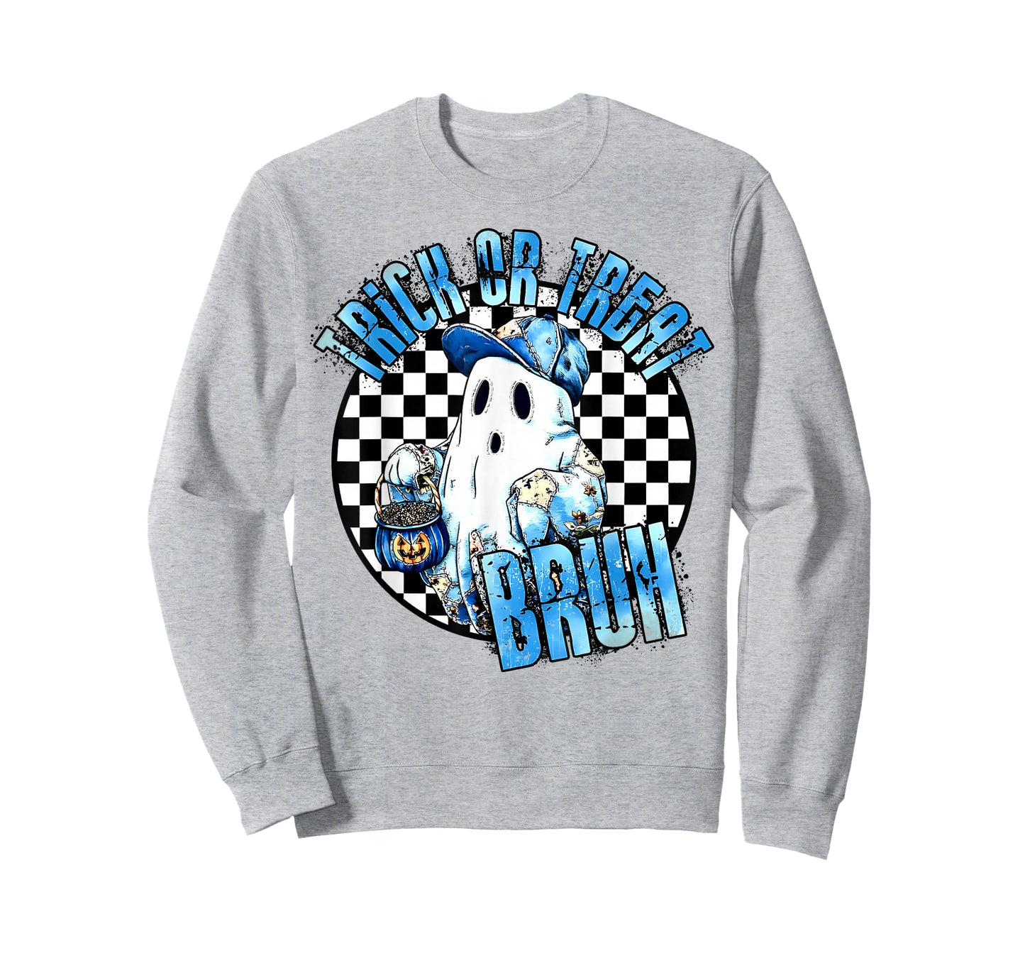 Bruh Ghost Halloween Cute Ghost Trick Or Treat Boys Kids T-Shirt