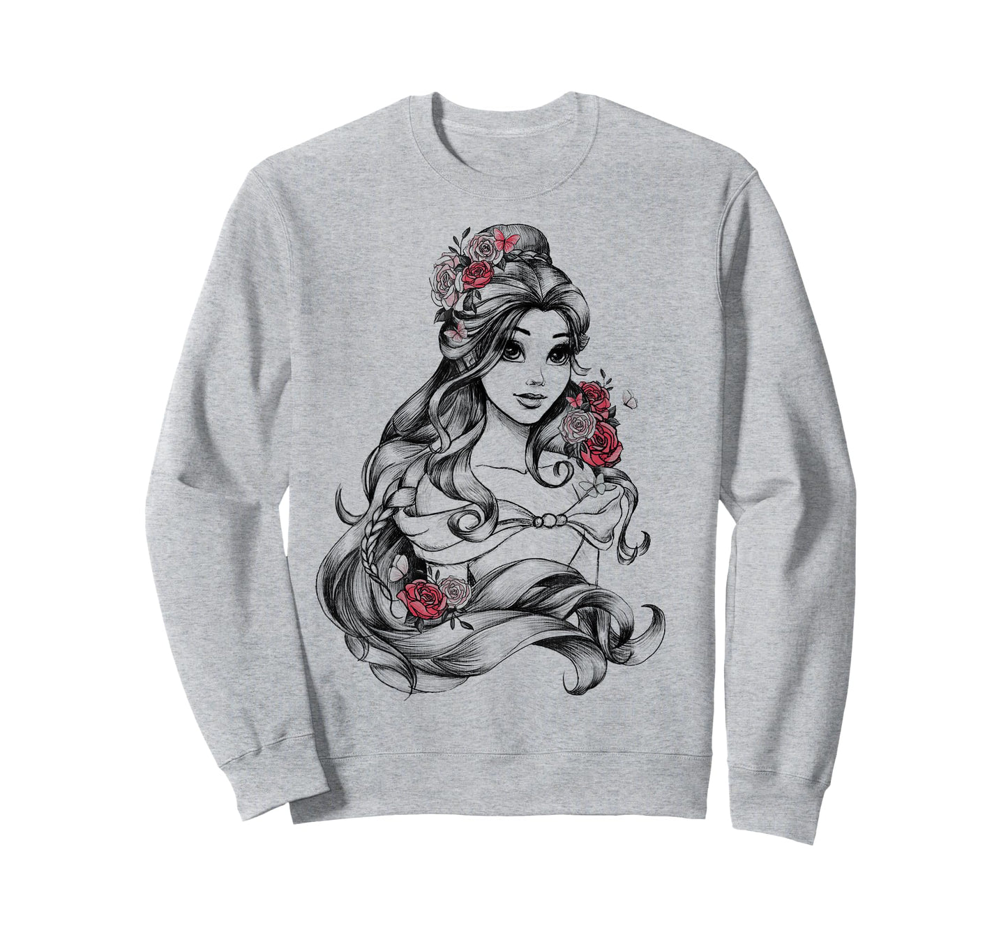 Disney Beauty and The Beast Belle Princess Rose Portrait T-Shirt Small