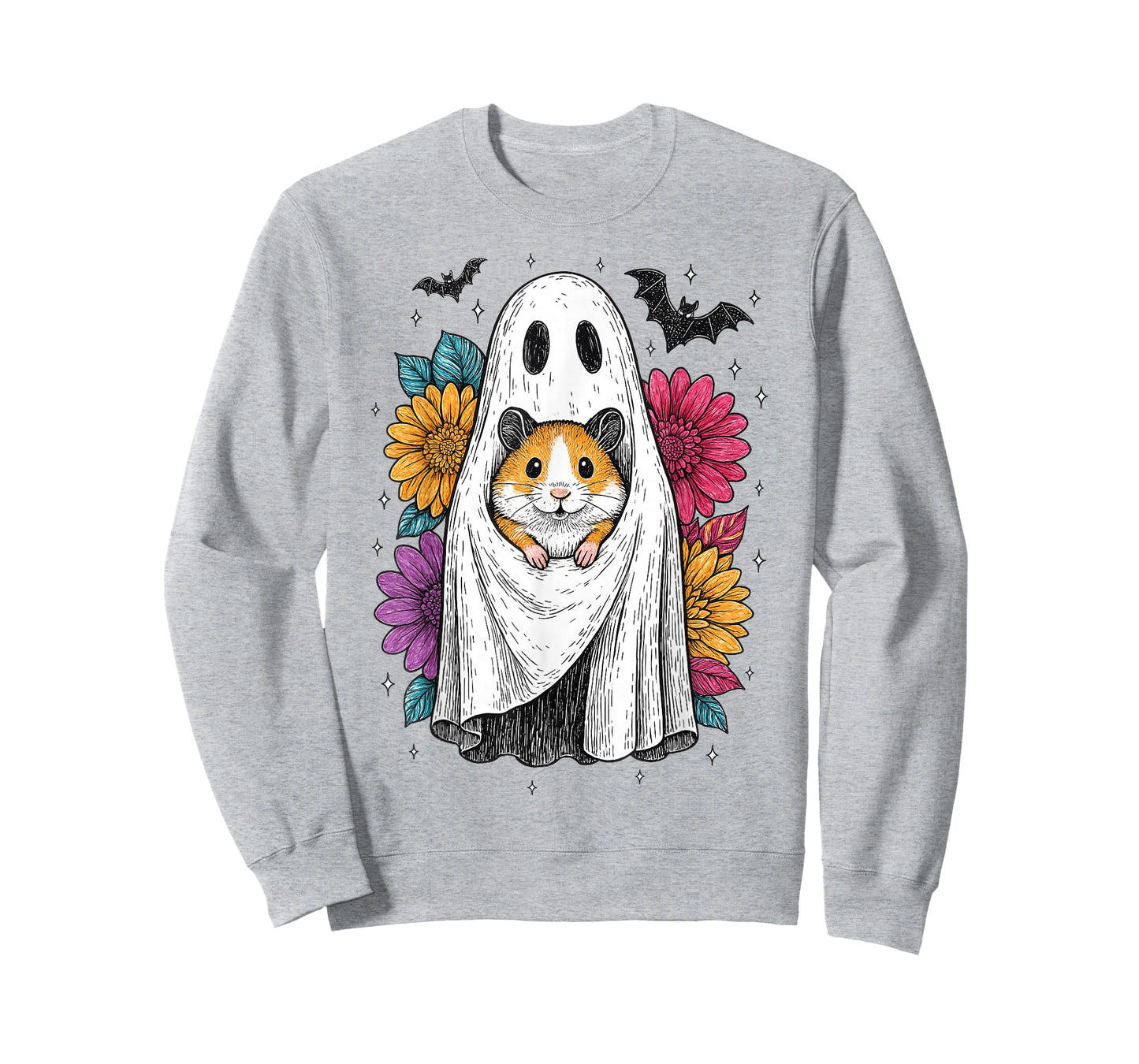 Retro Cute Halloween Hamster Ghost Funny Fall Costume T-Shirt