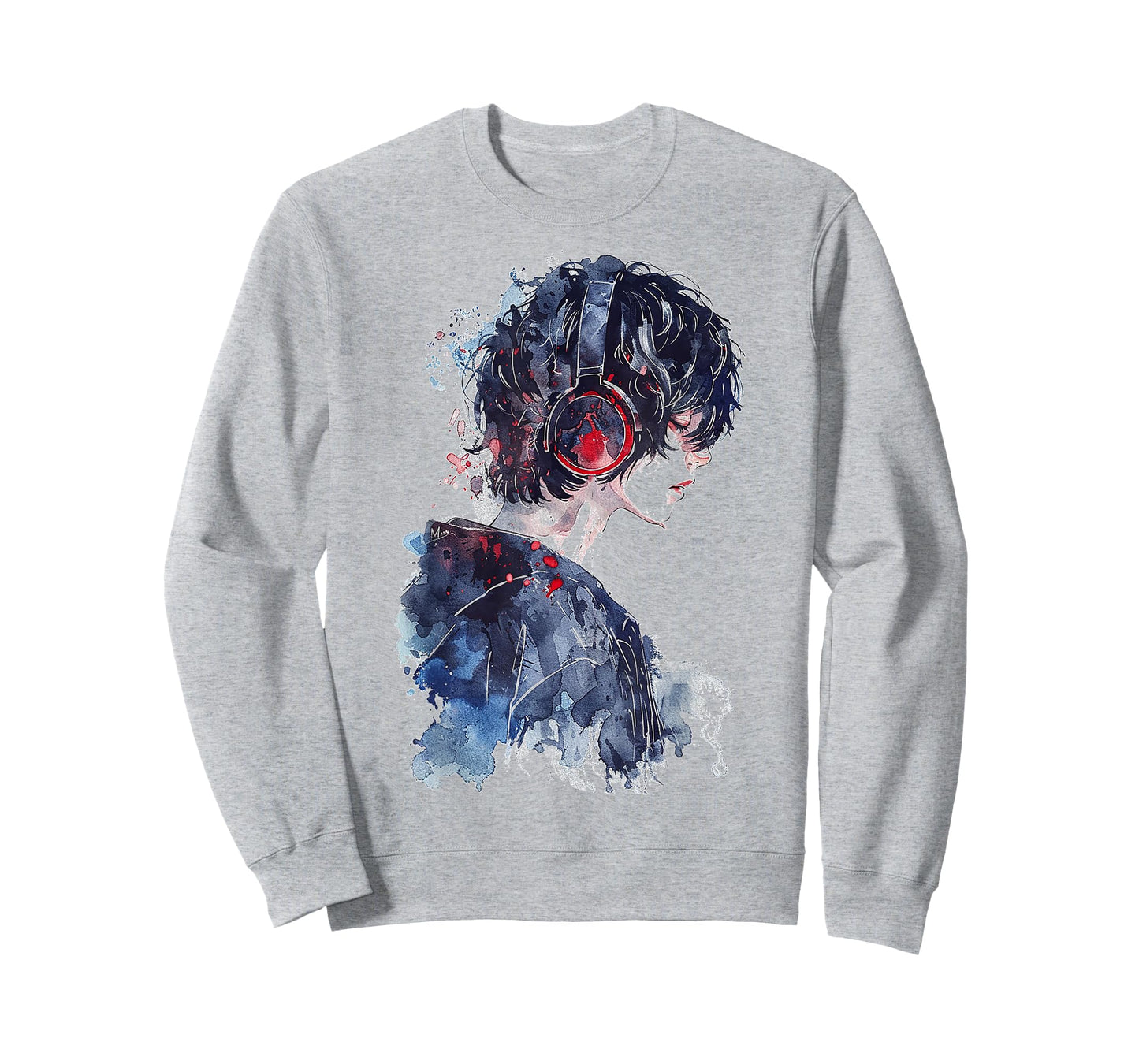 Anime Manga Motif Headphone Artwork Anime T-Shirt