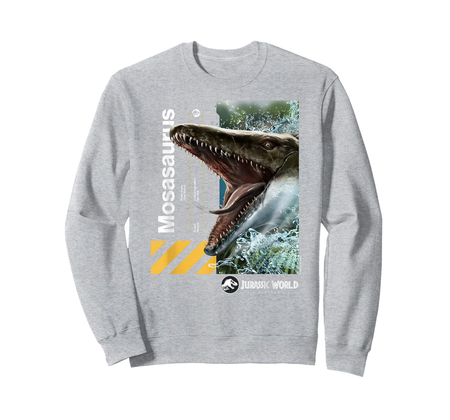 Jurassic World Mosasaurus T-Shirt - Unisex-Adults/Kids, Black, Small, Short Sleeve, Cotton, Solid, Crew Neck, Modern Classic Fit Lightweight