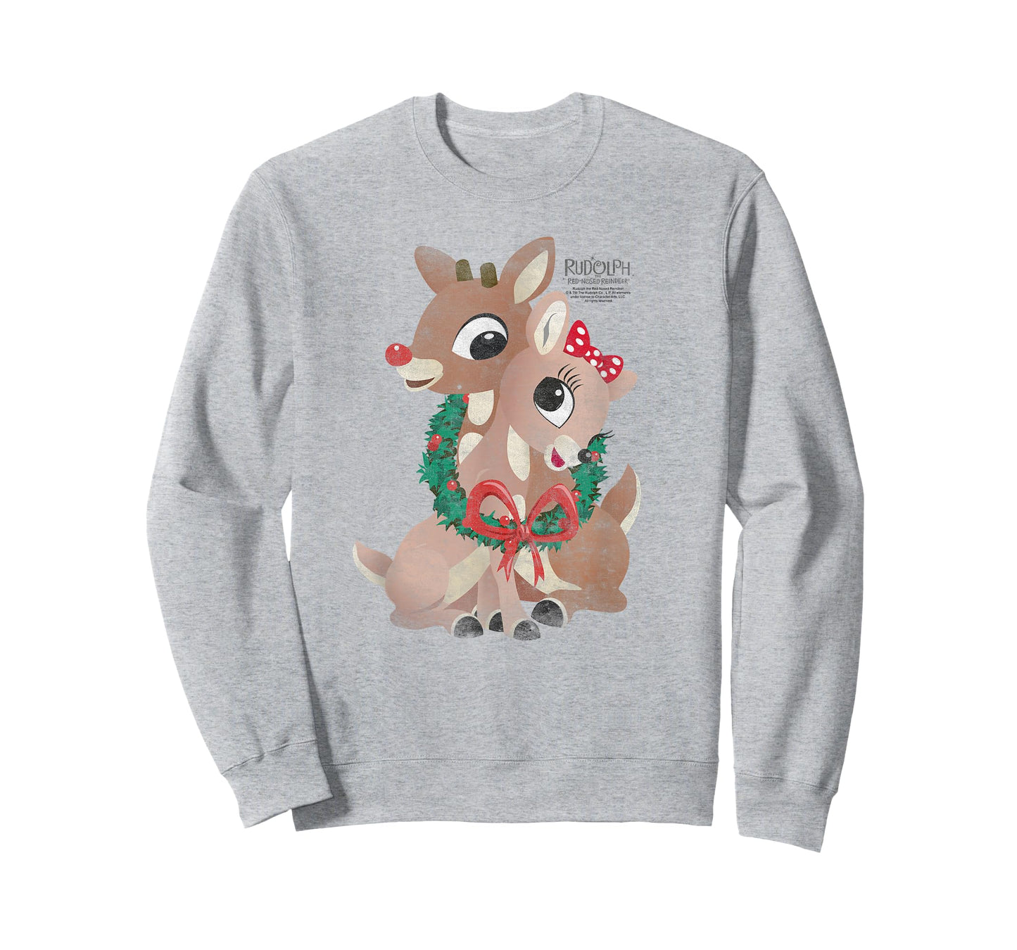 Rudolph and Clarice Holiday Wreath Vintage Christmas T-Shirt
