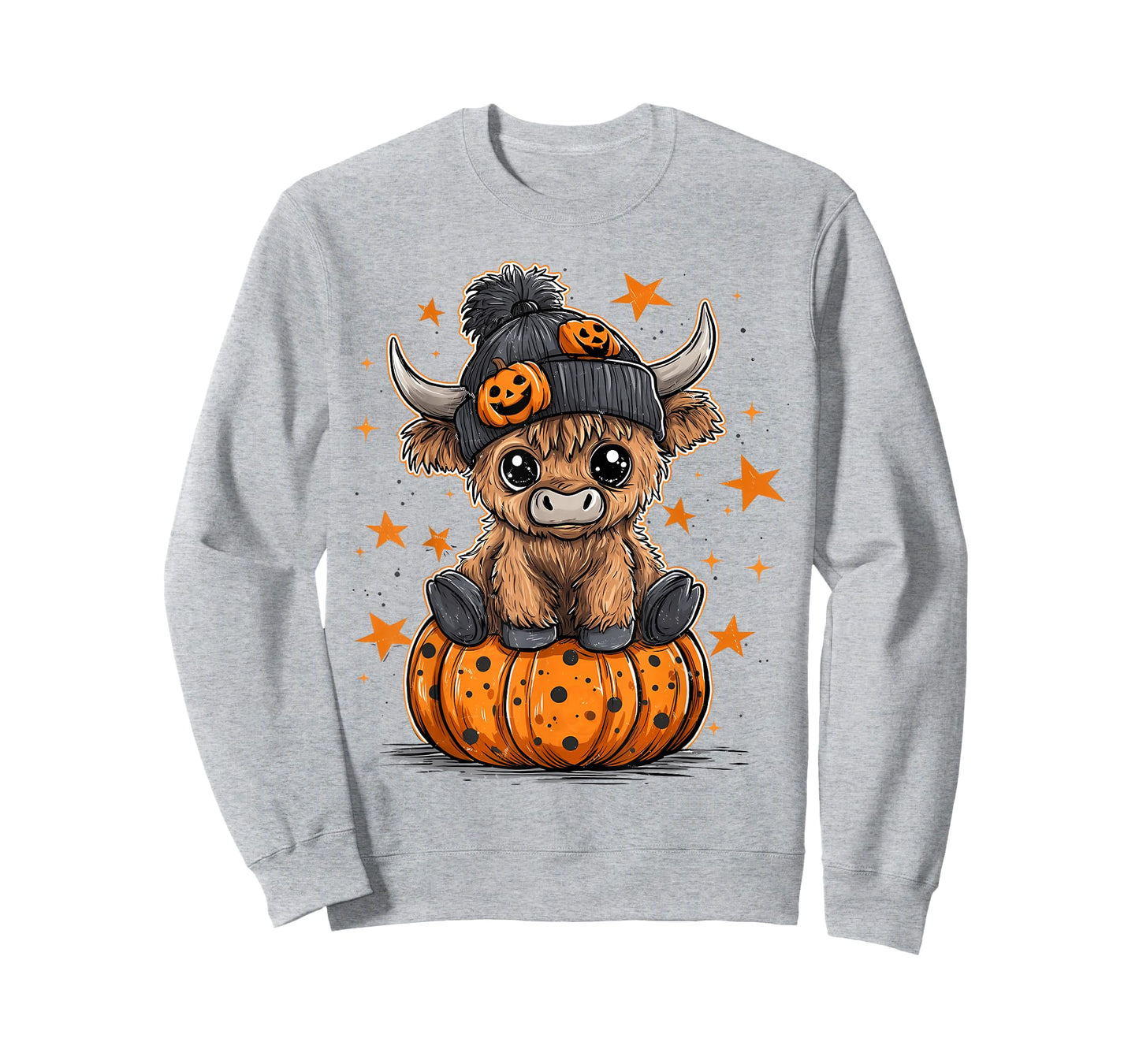 Halloween Highland Cow Witchy Cow Spooky Season Pumpkin T-Shirt