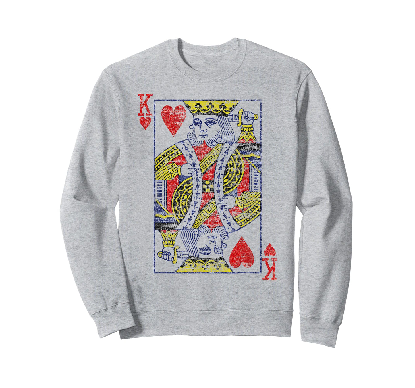 King of Hearts Playing Card Costume Poker Distressed T-Shirt