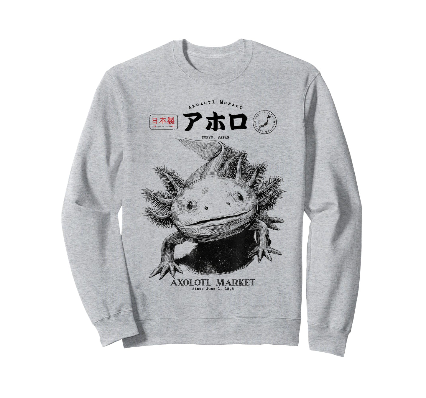 Vintage Axolotl Market Japanese Tokyo Retro Animal T-Shirt