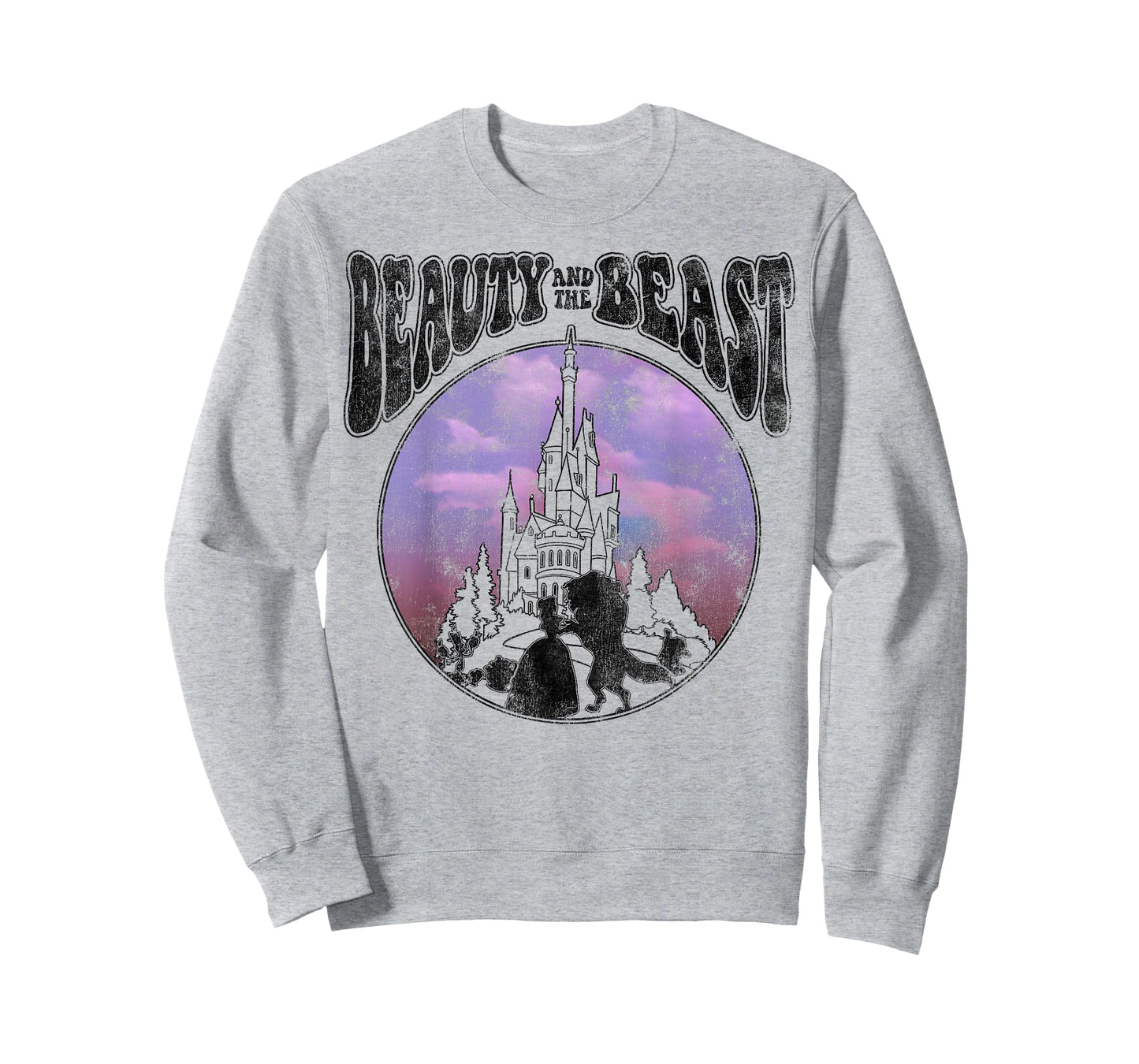 Disney Beauty and the Beast Watercolor Palace Silhouettes T-Shirt
