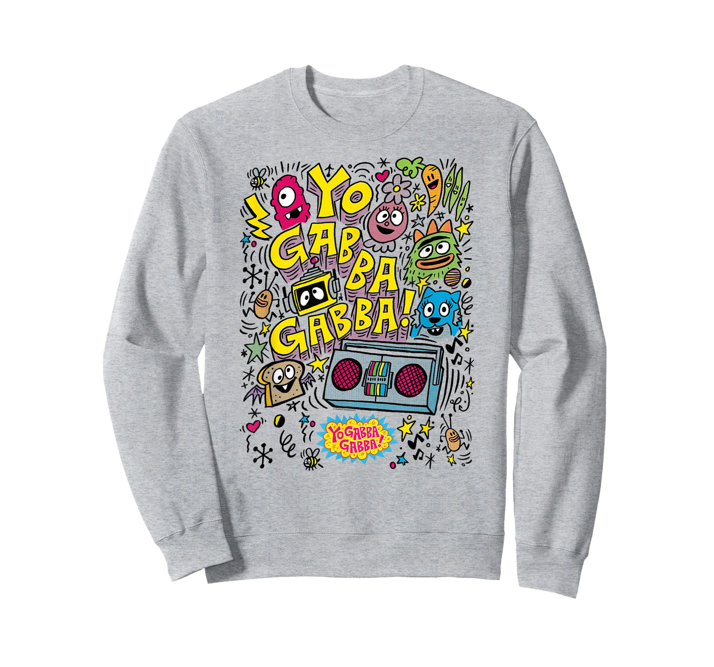 Yo Gabba Gabba! Boombox and Characters Sketch TV Show T-Shirt