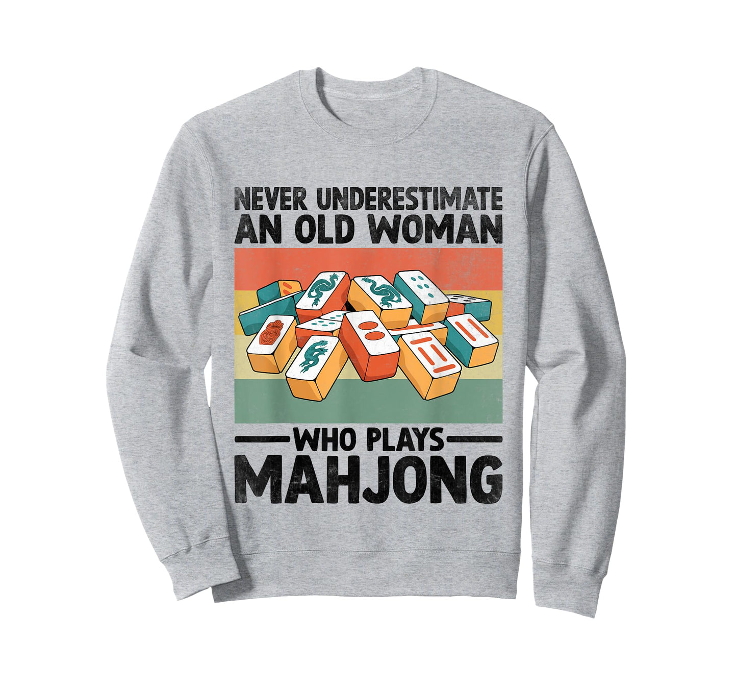 Never Underestimate An Old Woman Who Plays Mahjong Tile T-Shirt
