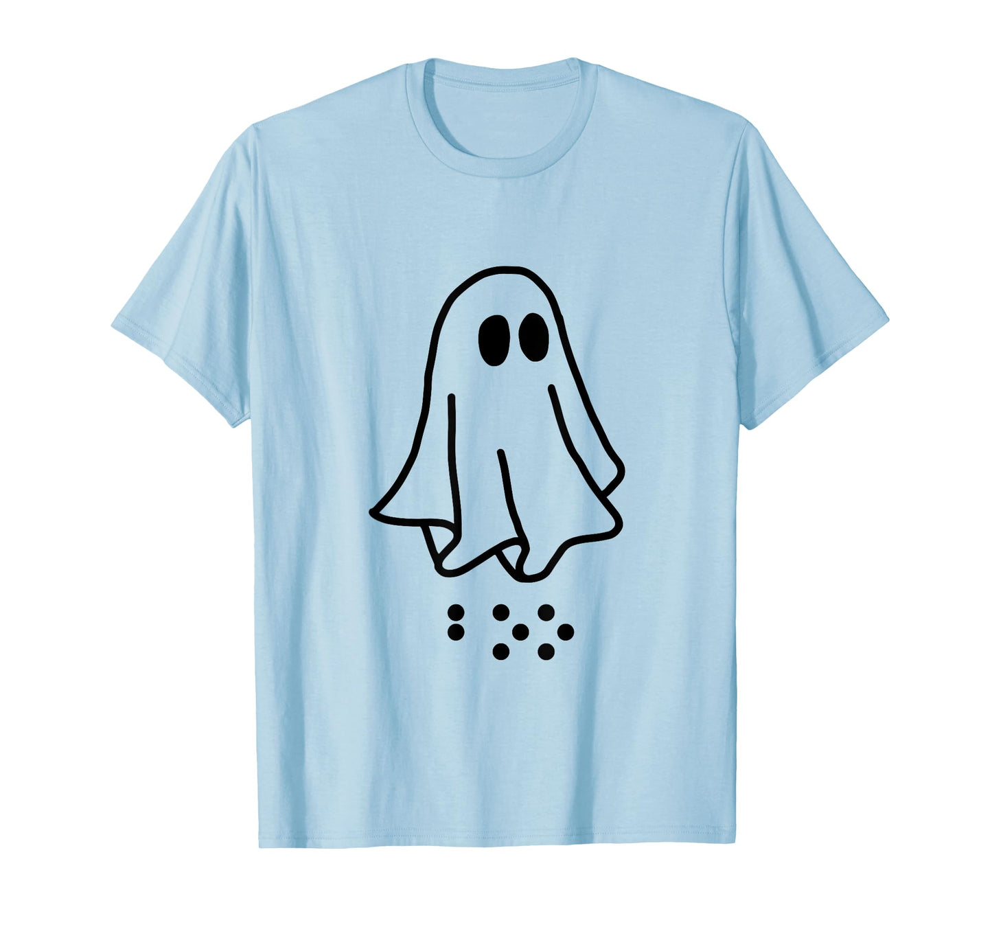 Simulated Braille Halloween Clothing Adult and Youth Ghost T-Shirt