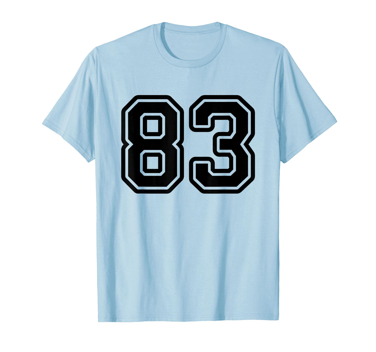 Number #83 Black Sports Team Varsity Number 83 T-Shirt