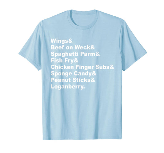 Classic Buffalo New York Foods Buffalo NY Foodie List Red T-Shirt
