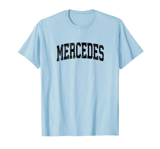 Mercedes Texas TX Vintage Athletic Sports Black Design T-Shirt