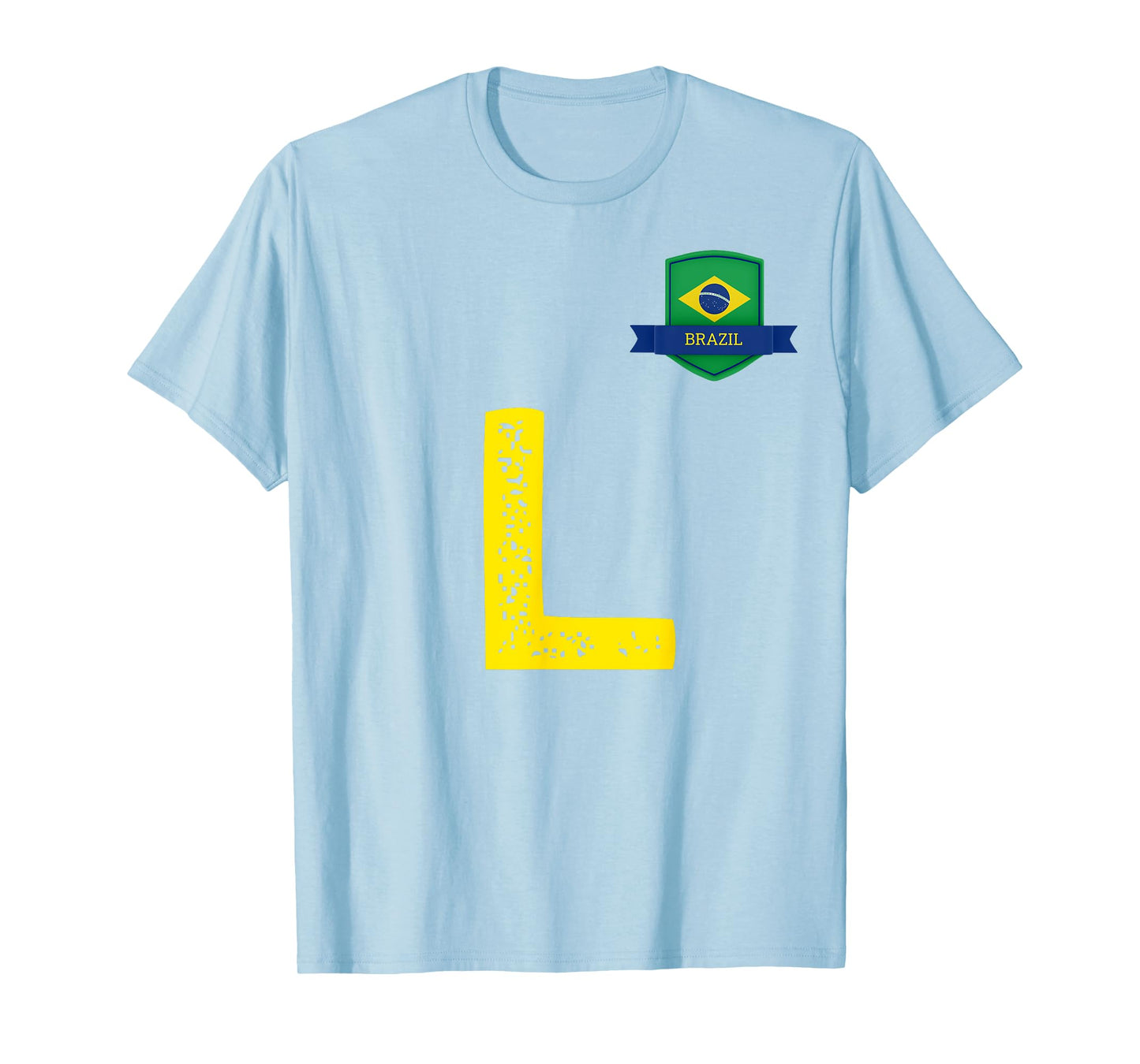 Brazil Human-Flag Letter L Brazil T-Shirt