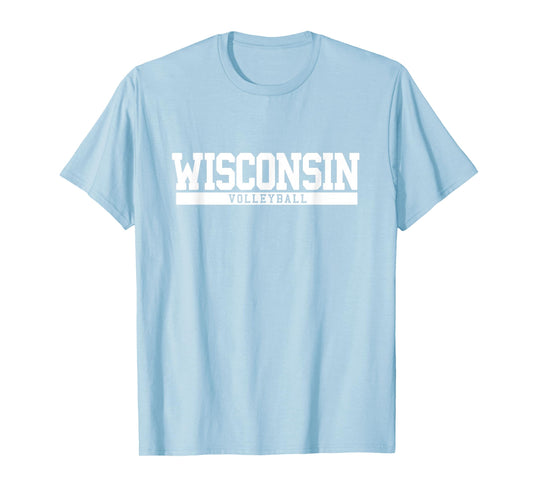 Wisconsin Volleyball T-Shirts Unisex-Adults Red Small Classic Fit Short Sleeve Modern Classic Fit T-Shirt Volleyball T-Shirts