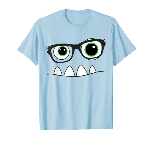 Monster Face Nerd Halloween Costume T Shirt Funny Kids Gifts