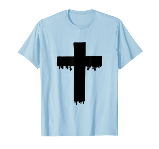 Kawaii Black Drippy Cross, Gurokaw Pastel Goth Aesthetic T-Shirt