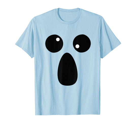 Funny Spooky Halloween Ghost Face Shirt Lazy Costume T-Shirt