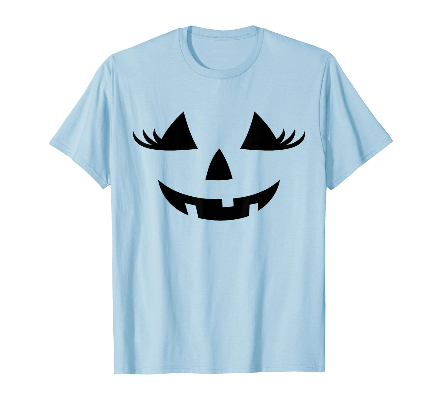 Funny Jack O Lantern Face Pumpkin Eyelashes Hallowen Costume T-Shirt