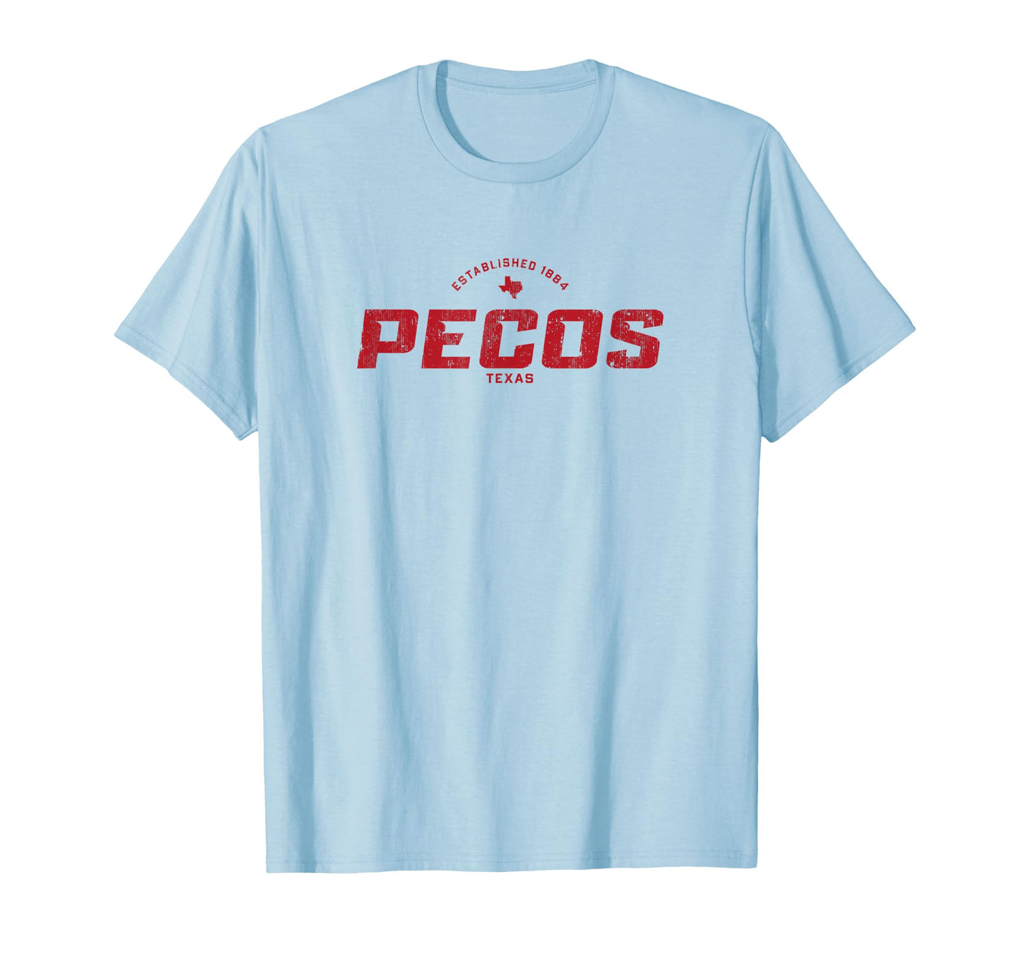 Pecos Texas TX Vintage Athletic Red Sports Logo T-Shirt