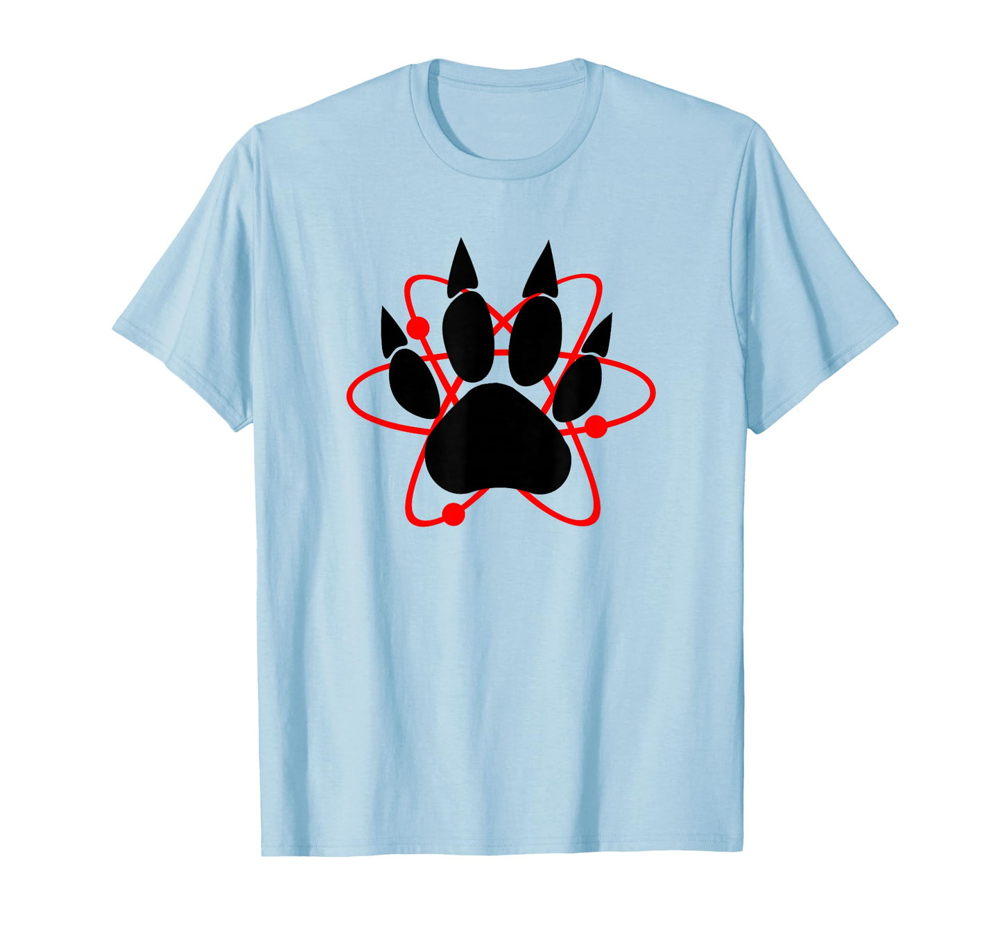 Wayward Tees Atomic Bear Paw T-Shirt - Men's Unisex Blue Small Classic Fit Crew Neck Short Sleeve