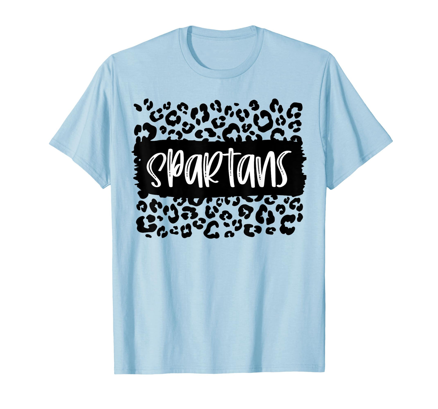 Spartans Team Mascot School Spirit Game Night Leopard Print T-Shirt