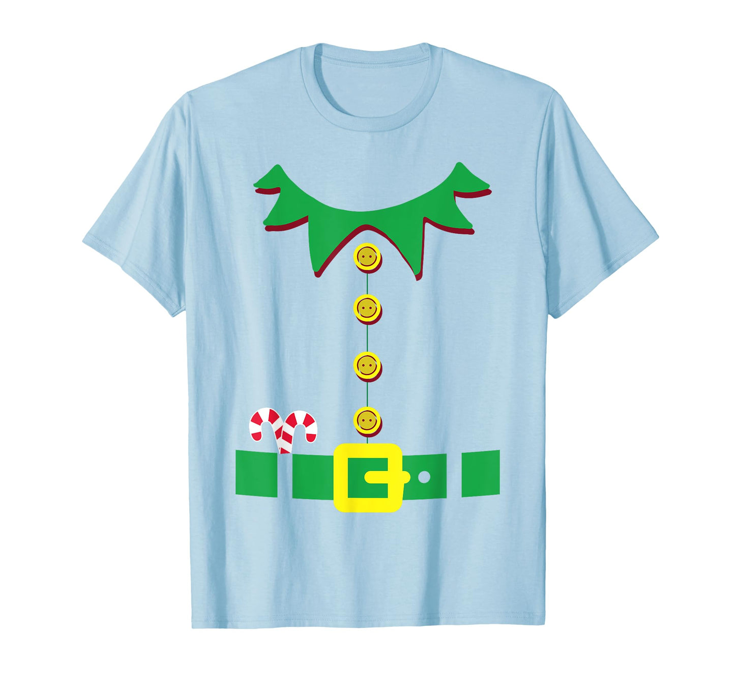 Elf Costume Santa Holiday Christmas Red T-Shirt