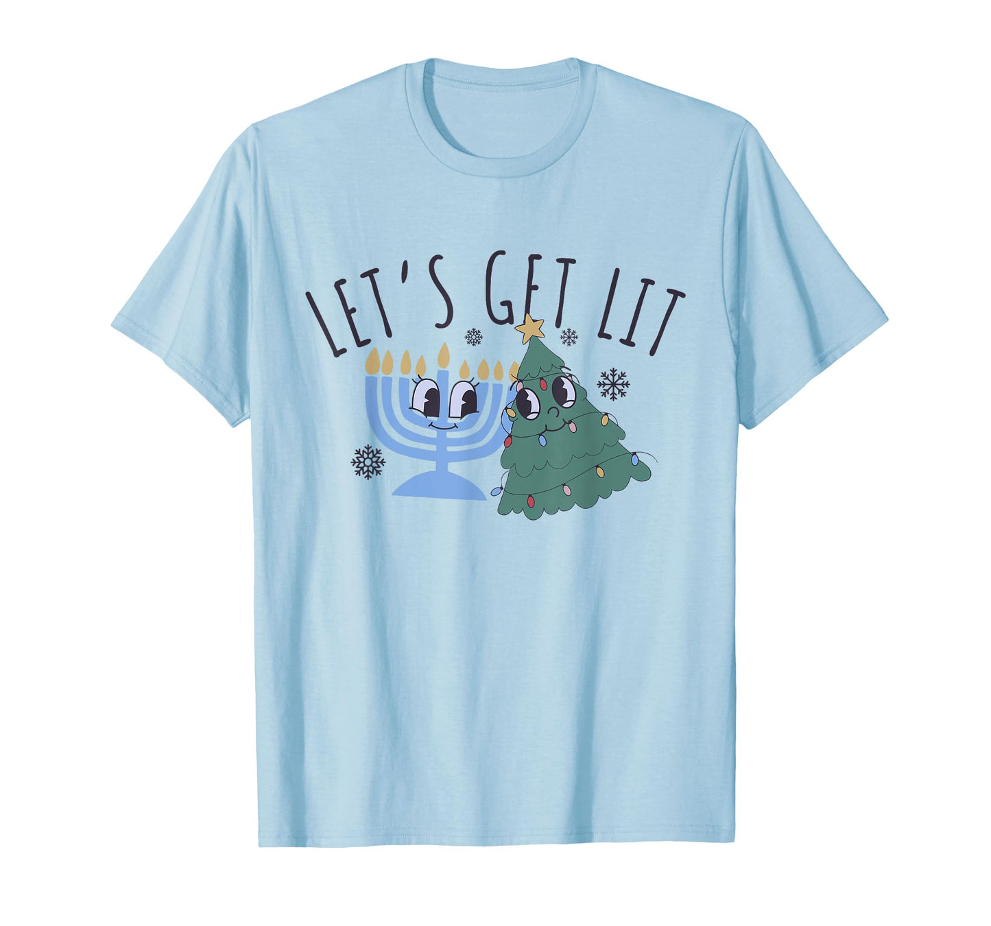 Let's Get Lit Chrismukkah Hanukkah Christmas Matching Family T-Shirt