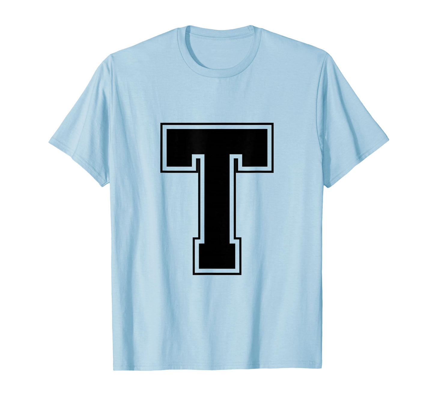 Letter T Big Bold Capital Varsity Alphabet Monogram T-Shirt