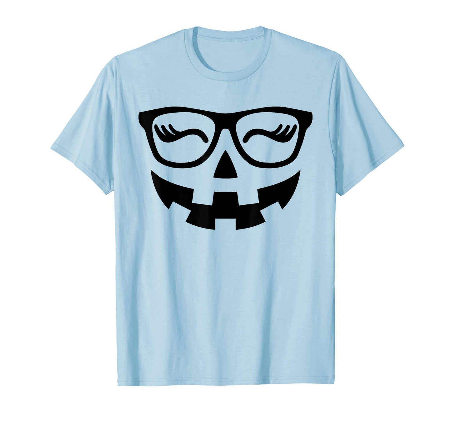 Jack O Lantern Face Pumpkin Glasses Hallowen Costume Nerd T-Shirt