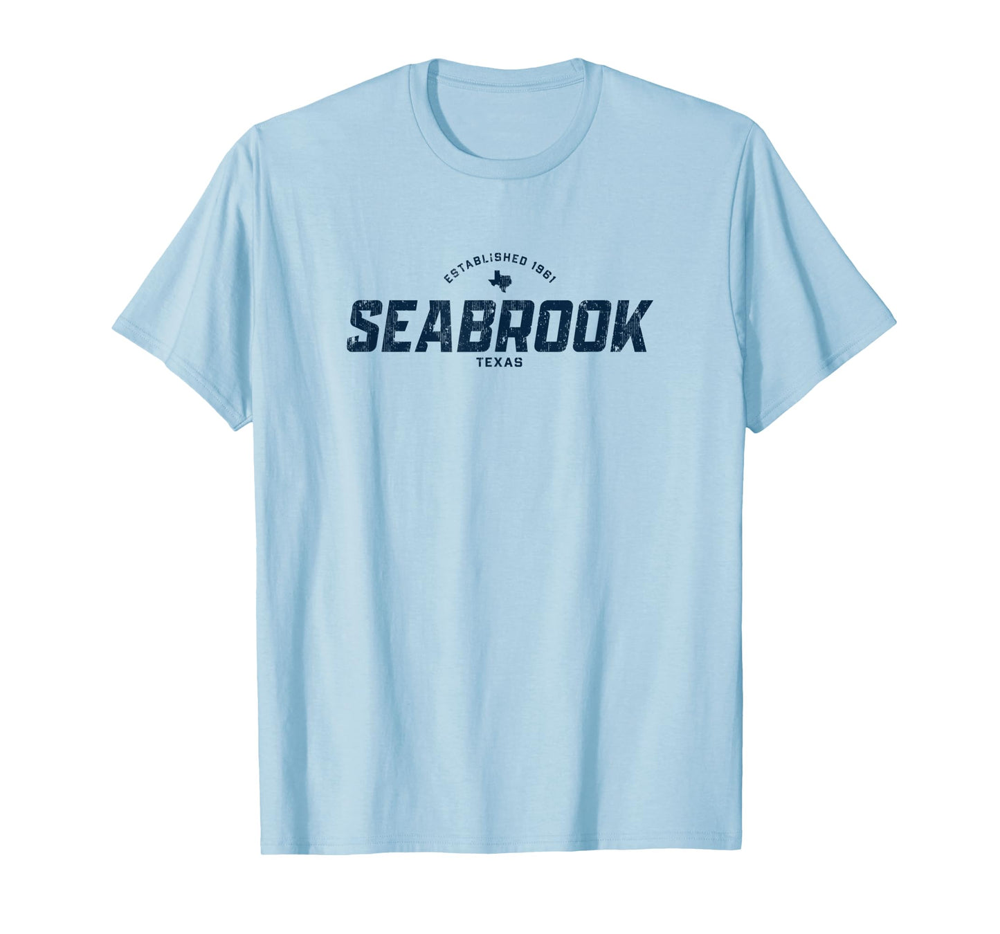 Seabrook Texas TX Vintage Athletic Navy Sports Logo T-Shirt