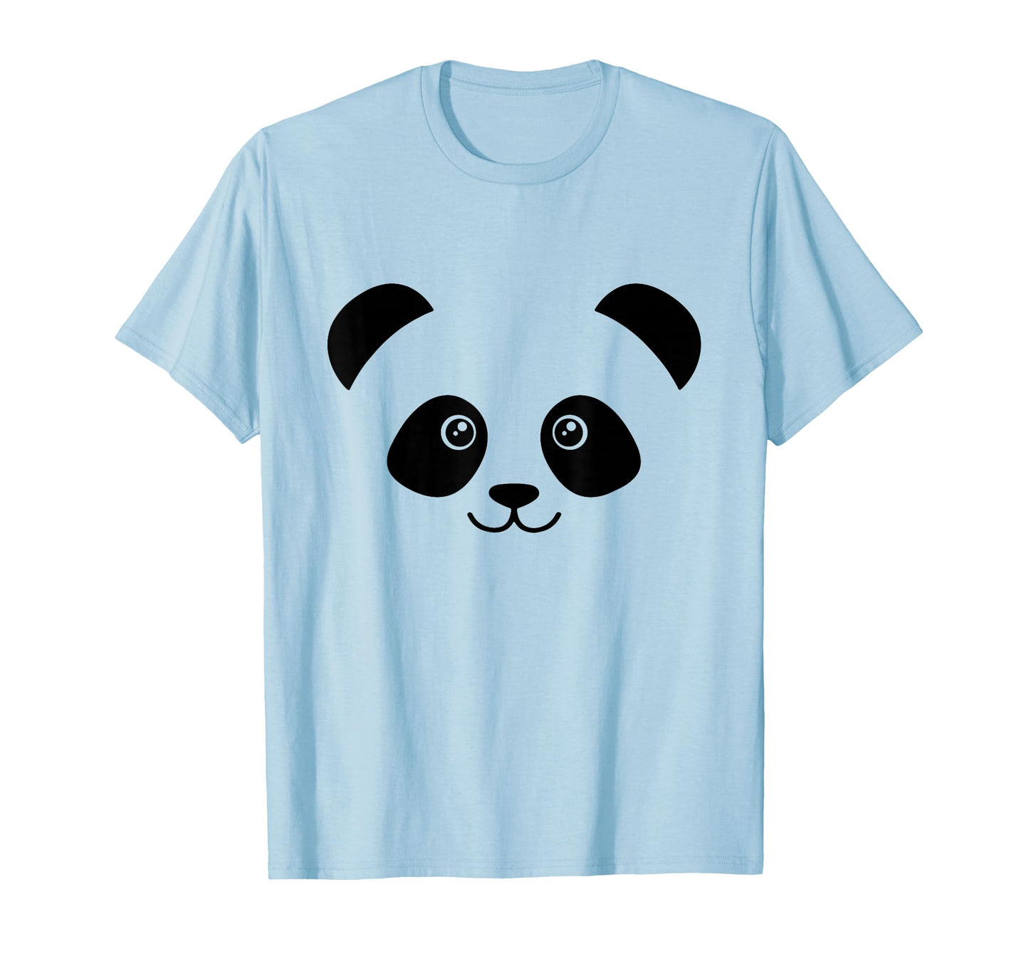 Panda Face Cute design Cute Little Panda Face T-Shirt for Women, Girls - Grey, Short Sleeve, Classic Fit, Unisex, XS/Small