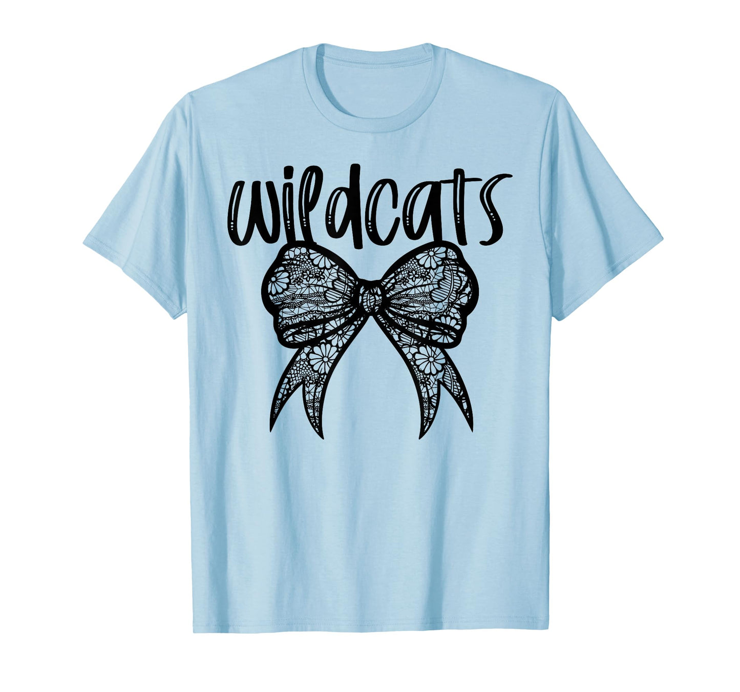 Wildcats Coquette Aesthetic Girly Team Mascot Lace Bow T-Shirt